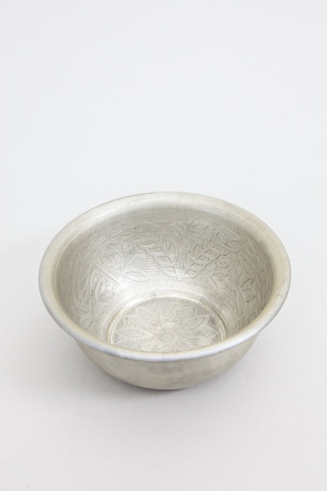 Decorative bowl aluminum antique silver colored assorted 15 x 6 cm