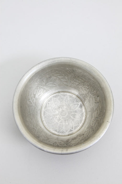 Decorative bowl aluminum antique silver colored assorted 15 x 6 cm