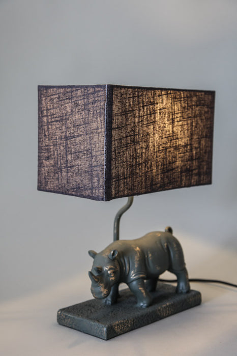 Lamp Resin Rhino Brown Shade