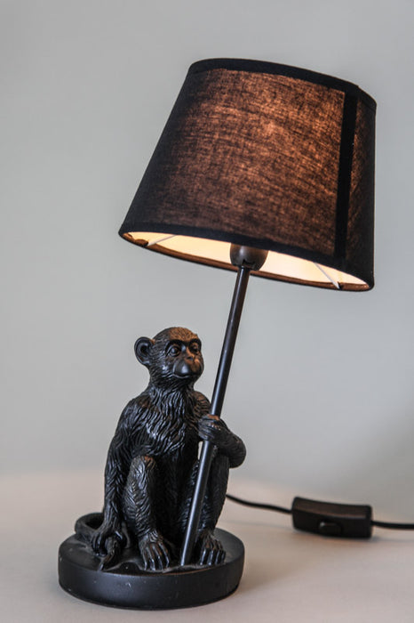 Lamp Resin Monkey Black Shade