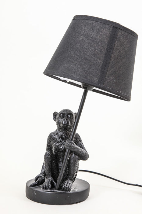 Lamp Resin Monkey Black Shade