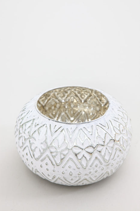 Lantern white/silver 13x8 cm