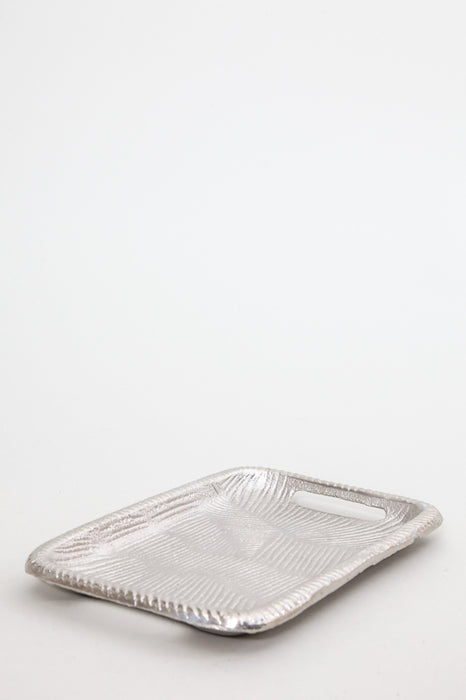 Tray aluminium silver-coloured 22x14x2 cm