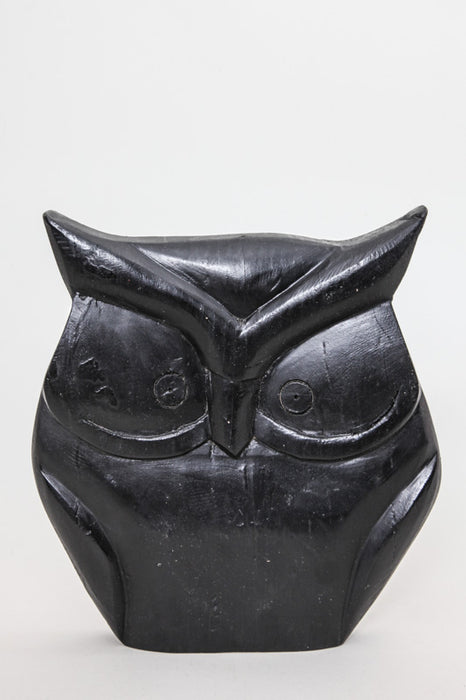 Decorative owl wood black 25 cm