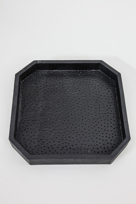 Tray wood black 30x30x3.5 cm