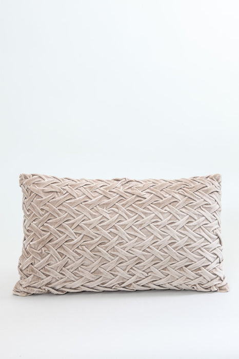 Zierkissen Samt beige 30x50 cm