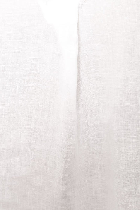 Linen dress short sleeve white - One Size