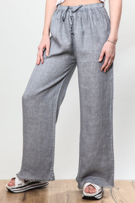 Linen trousers grey - One Size