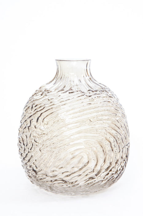 Vase en verre taupe 14 x 16 cm