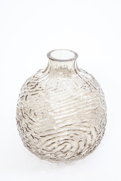 Vase en verre taupe 14 x 16 cm