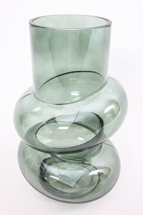 Vase glass green 16 x 25.5 cm