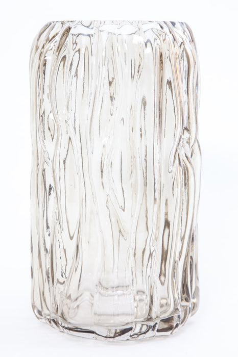 Vase verre taupe 13 x 22 cm