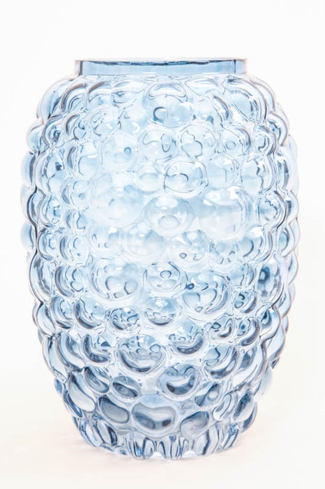 Vase glass blue 14.5 x 20 cm