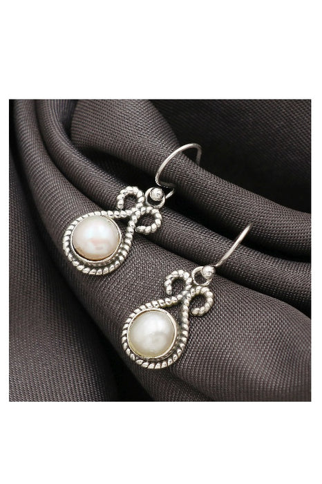 Boucle d'oreille argent perle d'eau douce