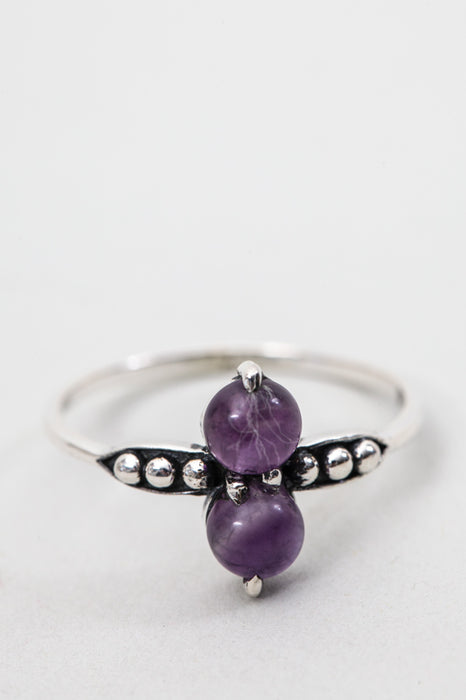 Silver ring amethyst