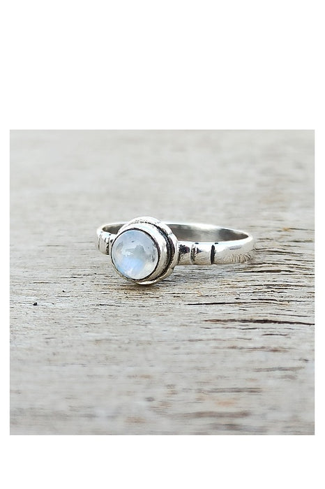 Bague argent pierre de lune arc-en-ciel