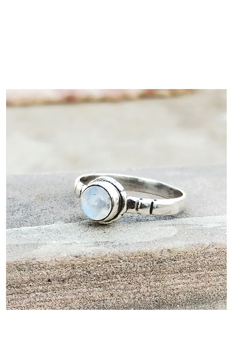 Bague argent pierre de lune arc-en-ciel