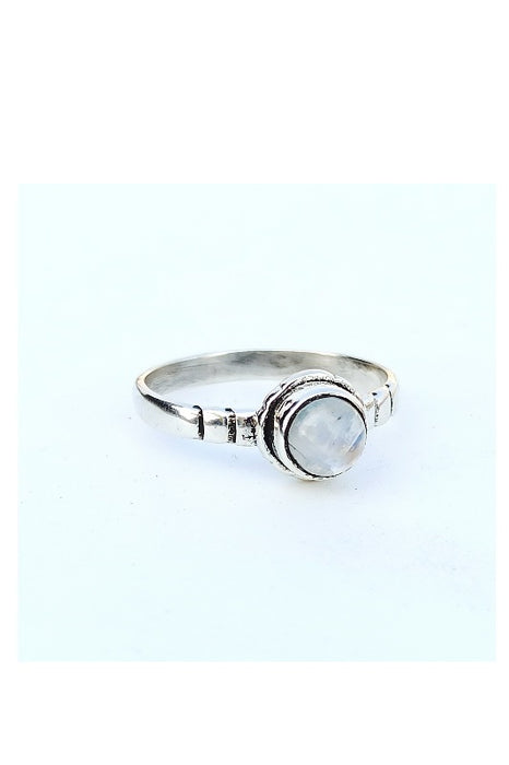 Bague argent pierre de lune arc-en-ciel