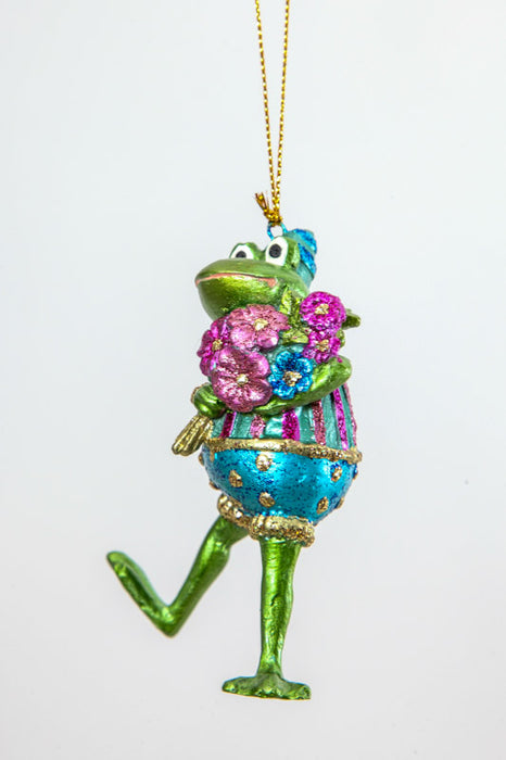 Hänger "Frosch Finn Florista mit Blumen"