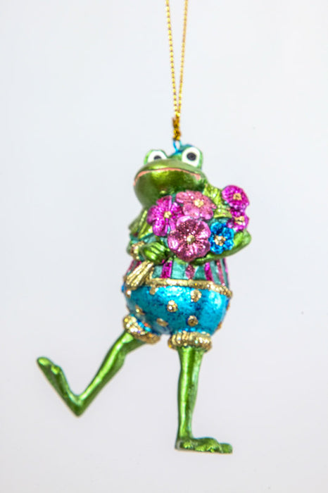 Hänger "Frosch Finn Florista mit Blumen"