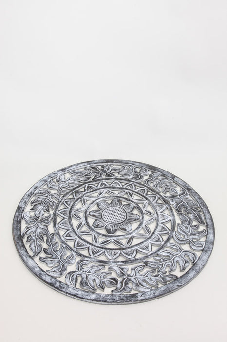 Décoration murale ronde mandala noir 60 cm