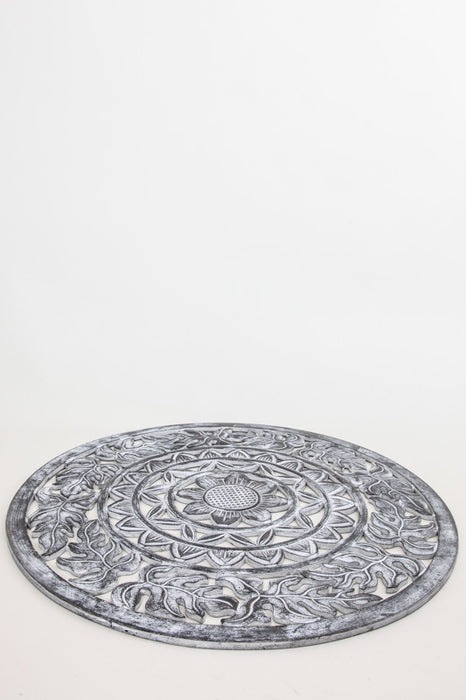 Décoration murale ronde mandala noir 60 cm