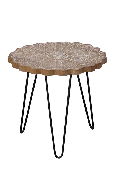 Table d'appoint en bois de manguier 49 x 49 x 46 cm