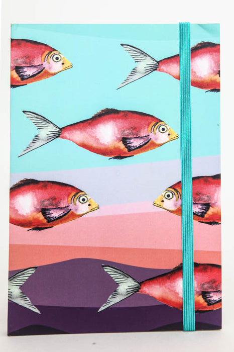 Carnet poisson avec élastique 21 x 15 cm