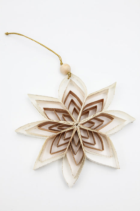 Pendant Star 3D cream/gold colored 15 cm