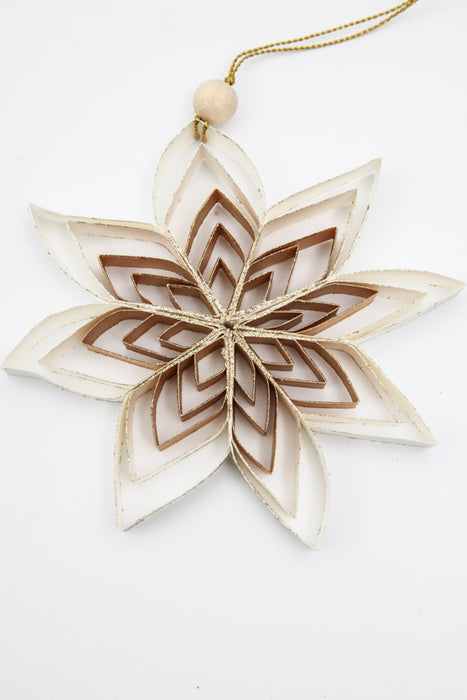 Pendant Star 3D cream/gold colored 15 cm