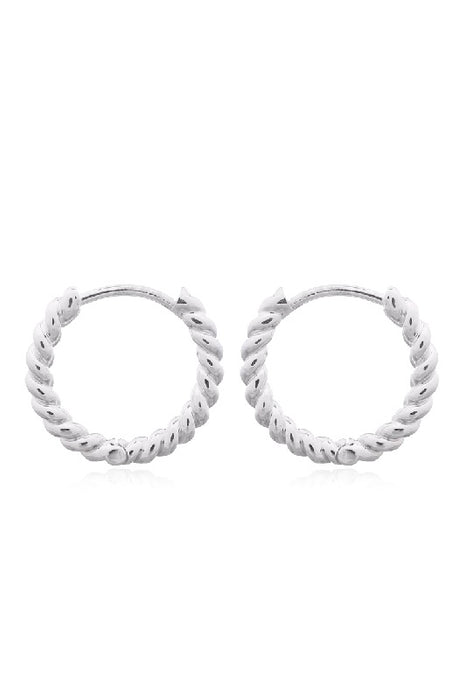 Silver earring Creole twisted