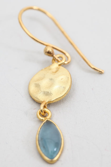 Earring brass gold plated apatite