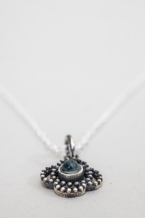 Silver necklace with apatite pendant