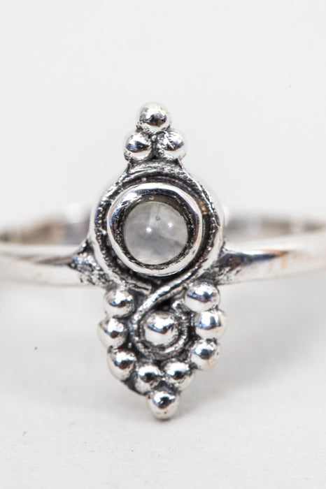 Bague d'orteil argent pierre de lune arc-en-ciel