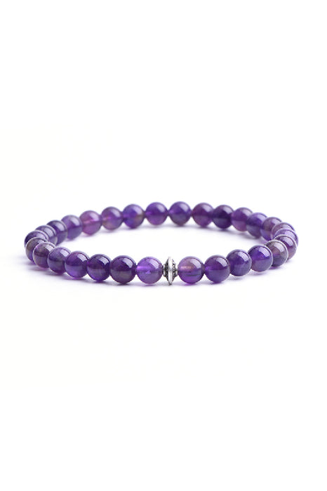 Bracelet 6mm Amethyst, 18 cm