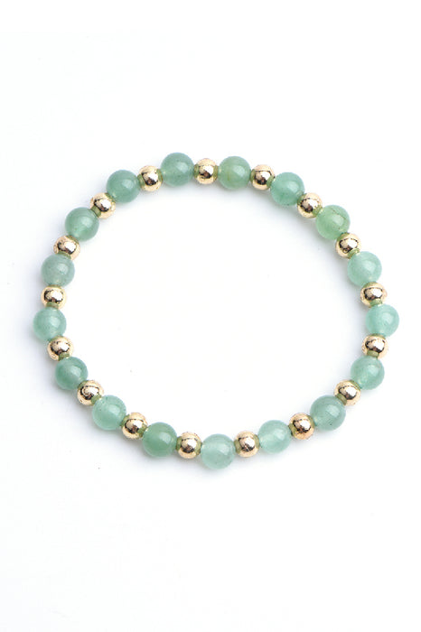 Bracelet 6mm green aventurine, 18 cm