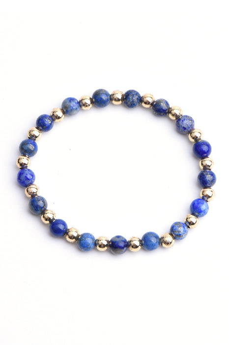 Bracelet 6mm Lapis-Lazuli, 18 cm