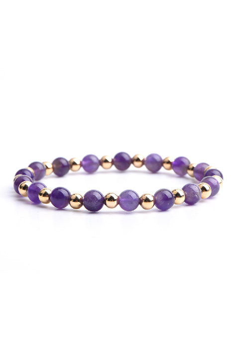 Bracelet 6mm Amethyst, 18 cm