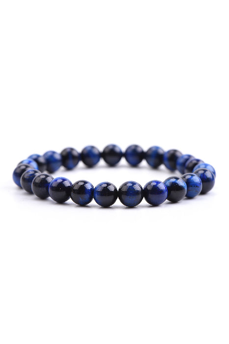 Bracelet 8mm oeil de tigre bleu, 19 cm