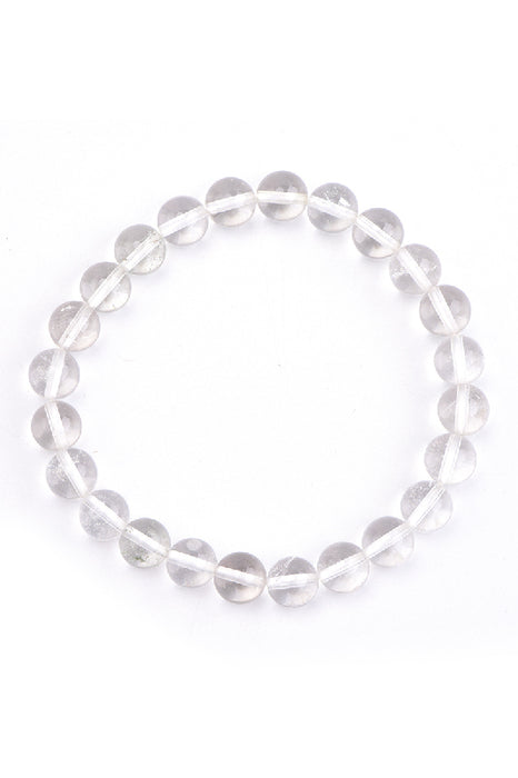 Bracelet quartz cristal 8mm, 19 cm