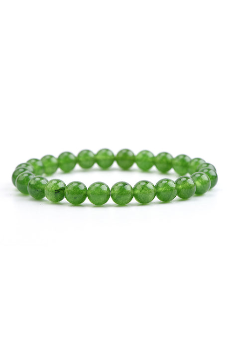 Bracelet 8mm green jade, 19 cm