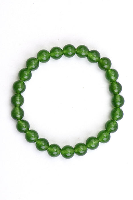 Bracelet 8mm green jade, 19 cm