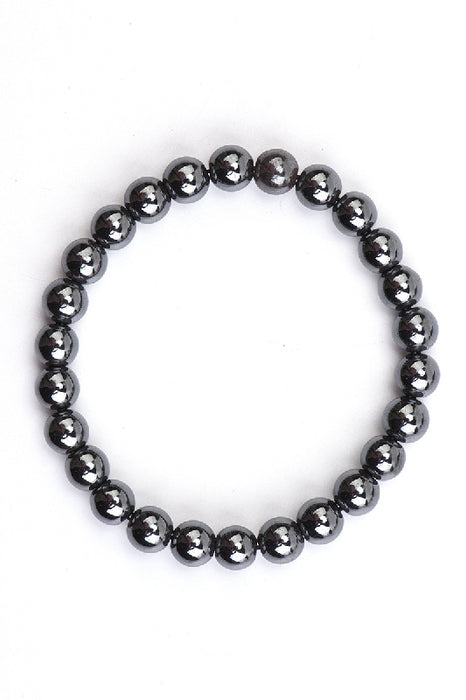 Bracelet 8mm hématite, 19 cm