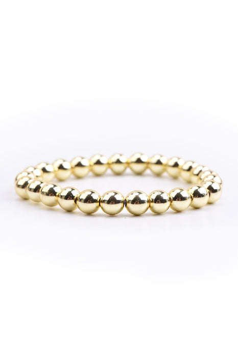 Armband 8mm Hämatit goldfarben hell, 19 cm