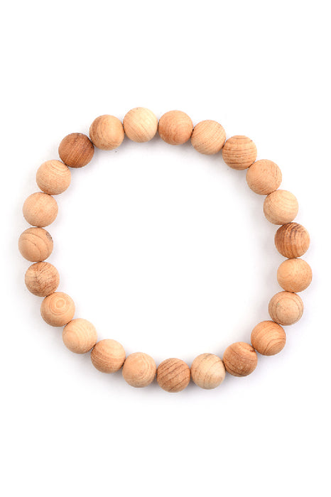 Armband 8mm Zedernholz Perlen, 19 cm