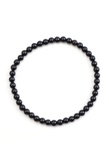 Bracelet 4mm onyx noir, 18 cm