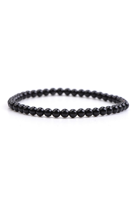 Bracelet tourmaline noire 4mm, 18 cm