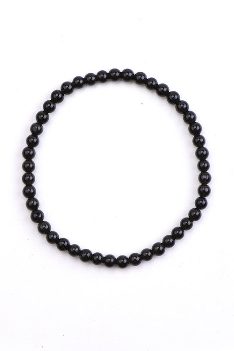 Bracelet tourmaline noire 4mm, 18 cm