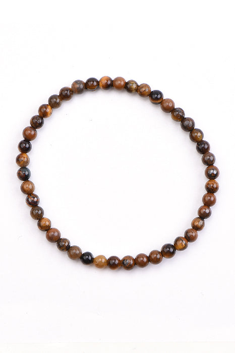 Bracelet 4mm yellow tiger eye, 18 cm