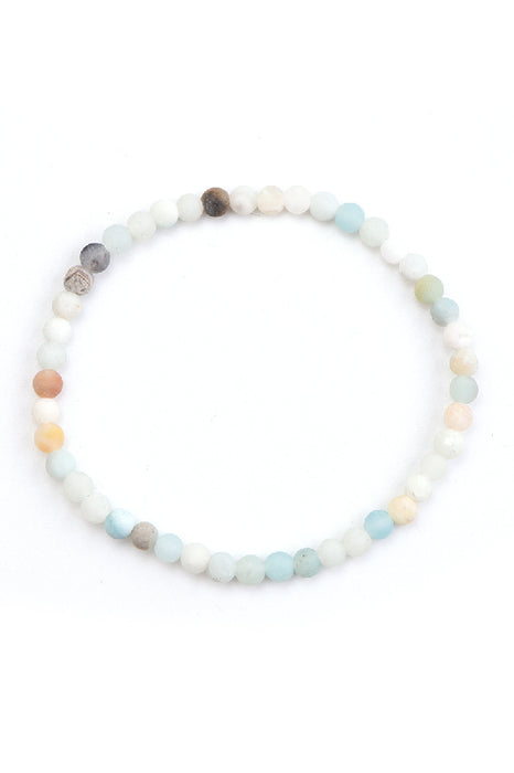 Bracelet 4mm matt Amazonite, 18 cm